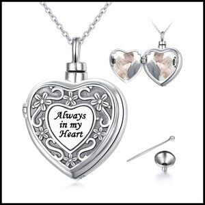 Sterling Silver Filigree Heart Locket Necklace Elegant Memorial Keepsake Jewelry